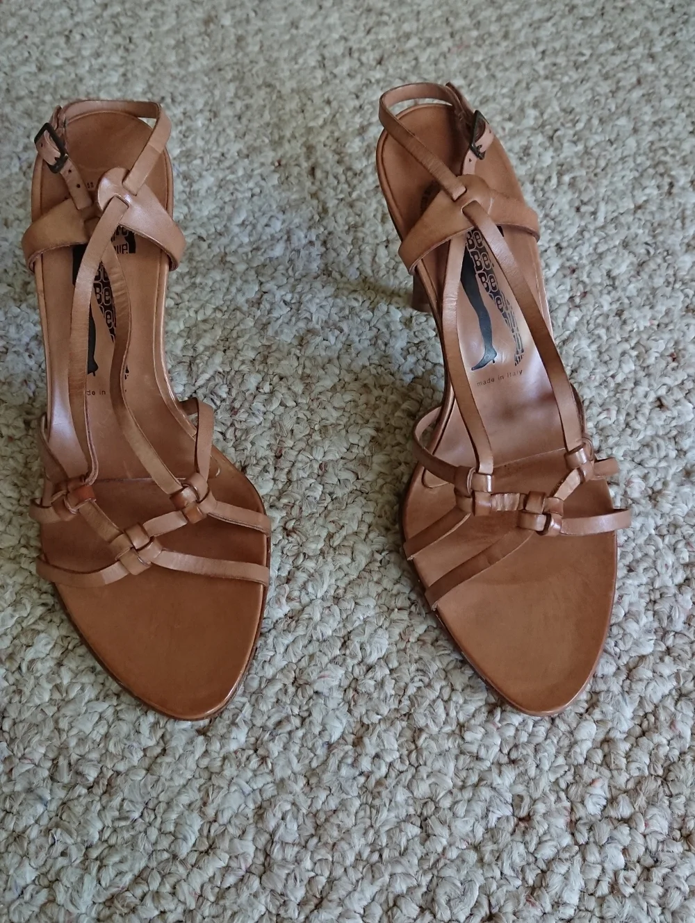 Sigerson Morrison Strappy Brown Leather Sandals Made in Italy size 6